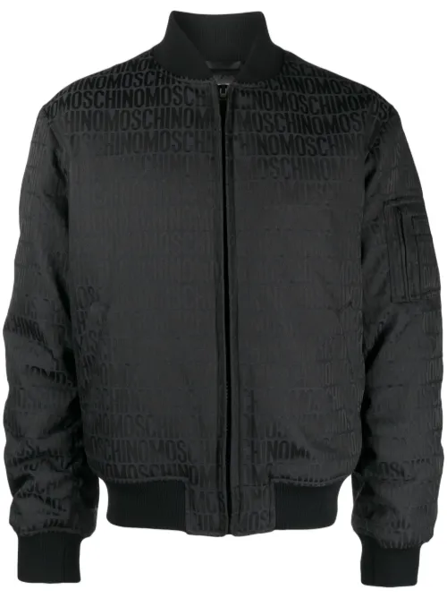 Veste bomber en coton à logo imprimé - Moschino - Modalova