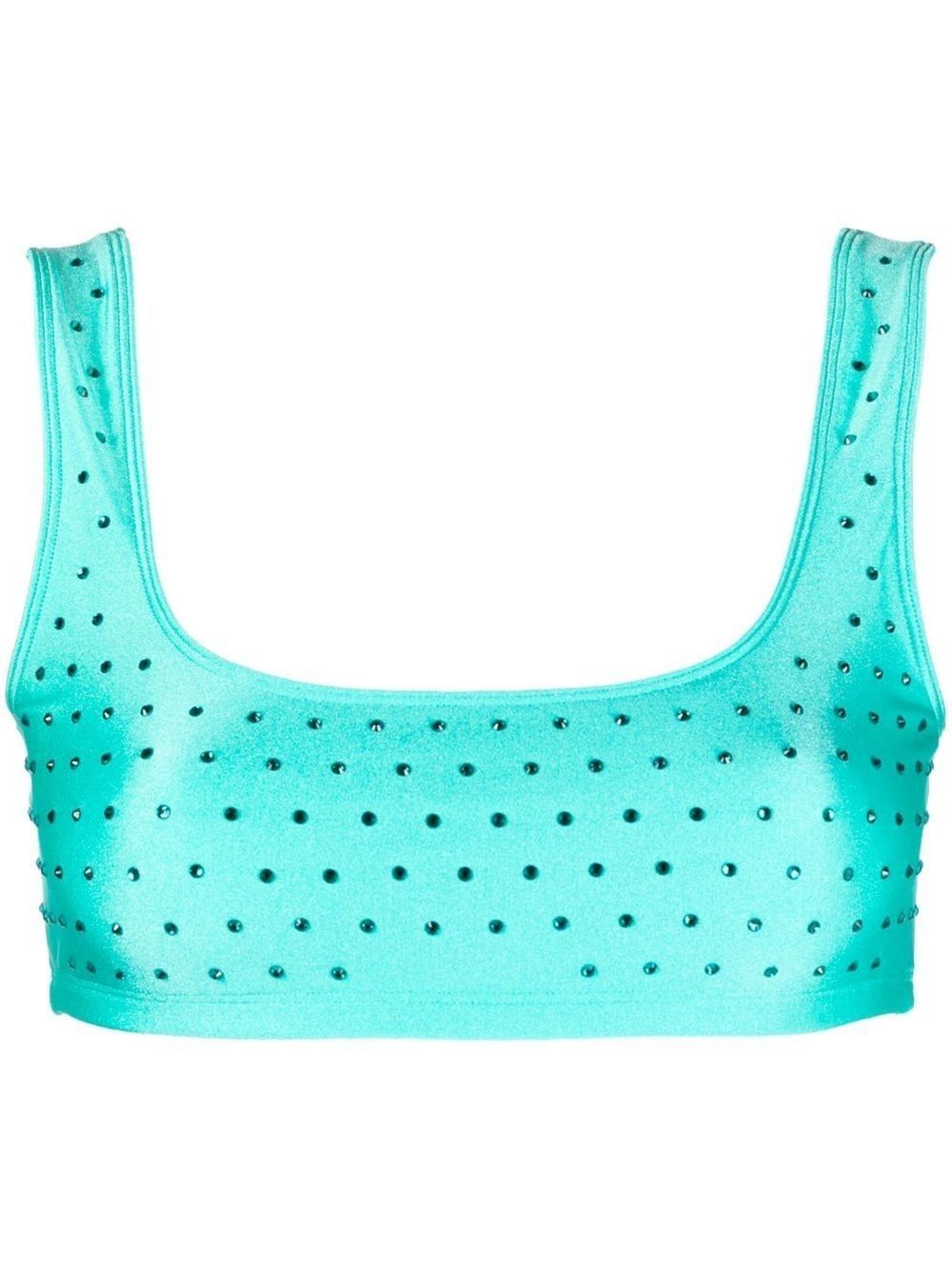 The Andamane Rhinestone-embellished Crop Top In Blue