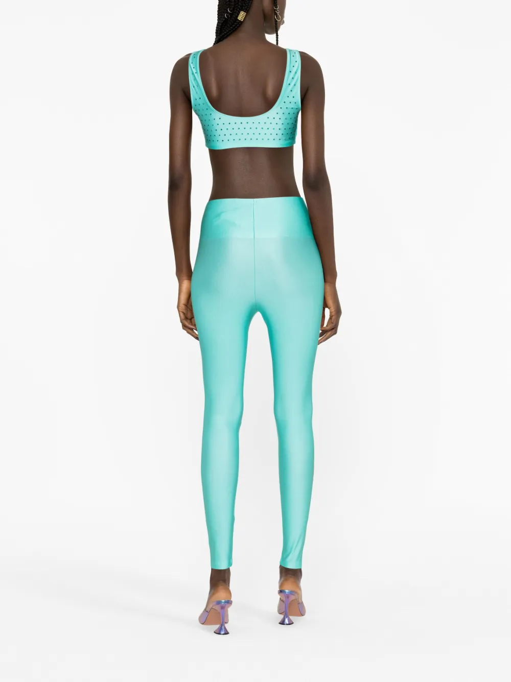 The Andamane Rhinestone Cropped Top In Blue