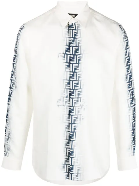 FENDI monogram-print linen shirt