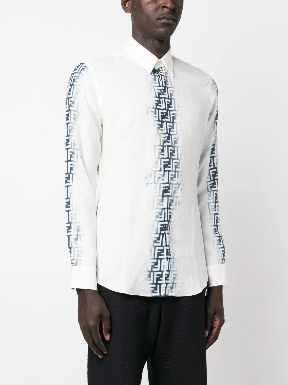 FENDI Overhemd met monogramprint Wit