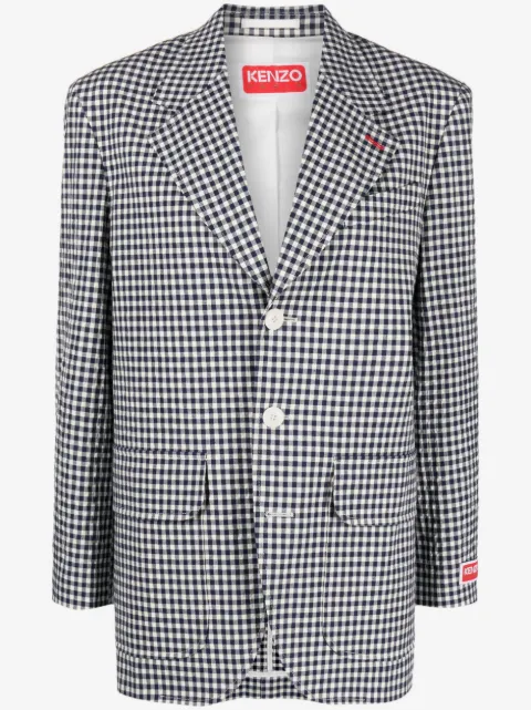Kenzo blazer con botones y motivo de cuadros gingham