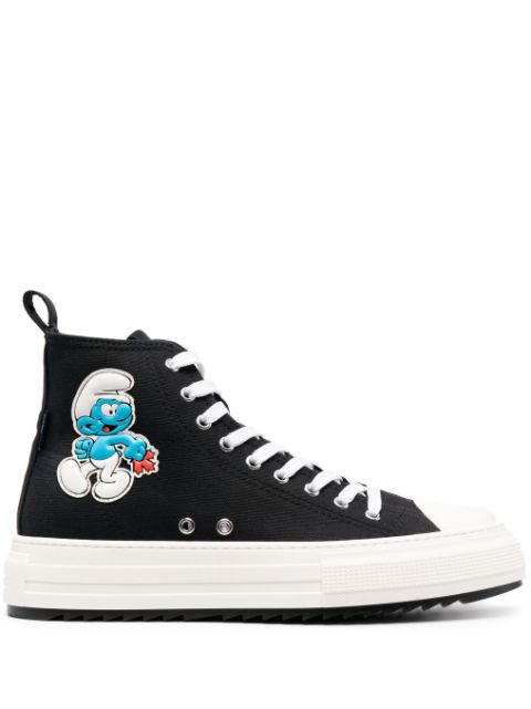 Dsquared2 x Smurfs high-top cotton sneakers