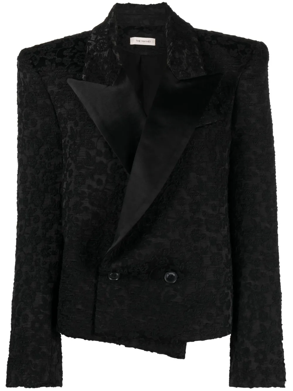 The Mannei cotton single-breasted blazer – Black