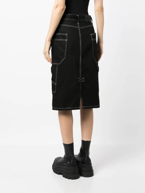 デニム・ジーパン COURREGES BLACK DENIM MIDI SKIRT Women Jones Skirt Elixir at AG Jeans Official Store