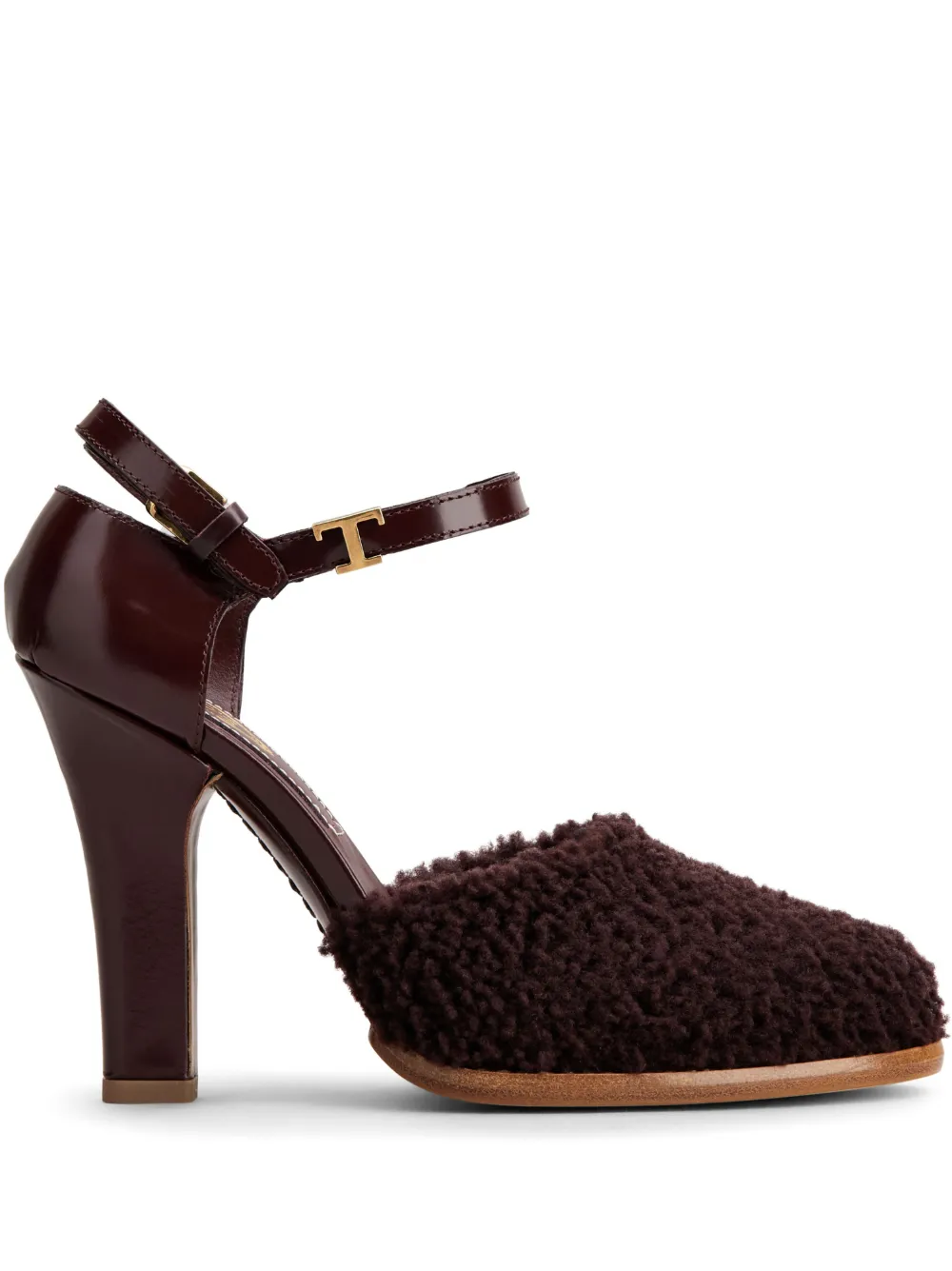 Tod's almond-toe sheep skin pumps Brown