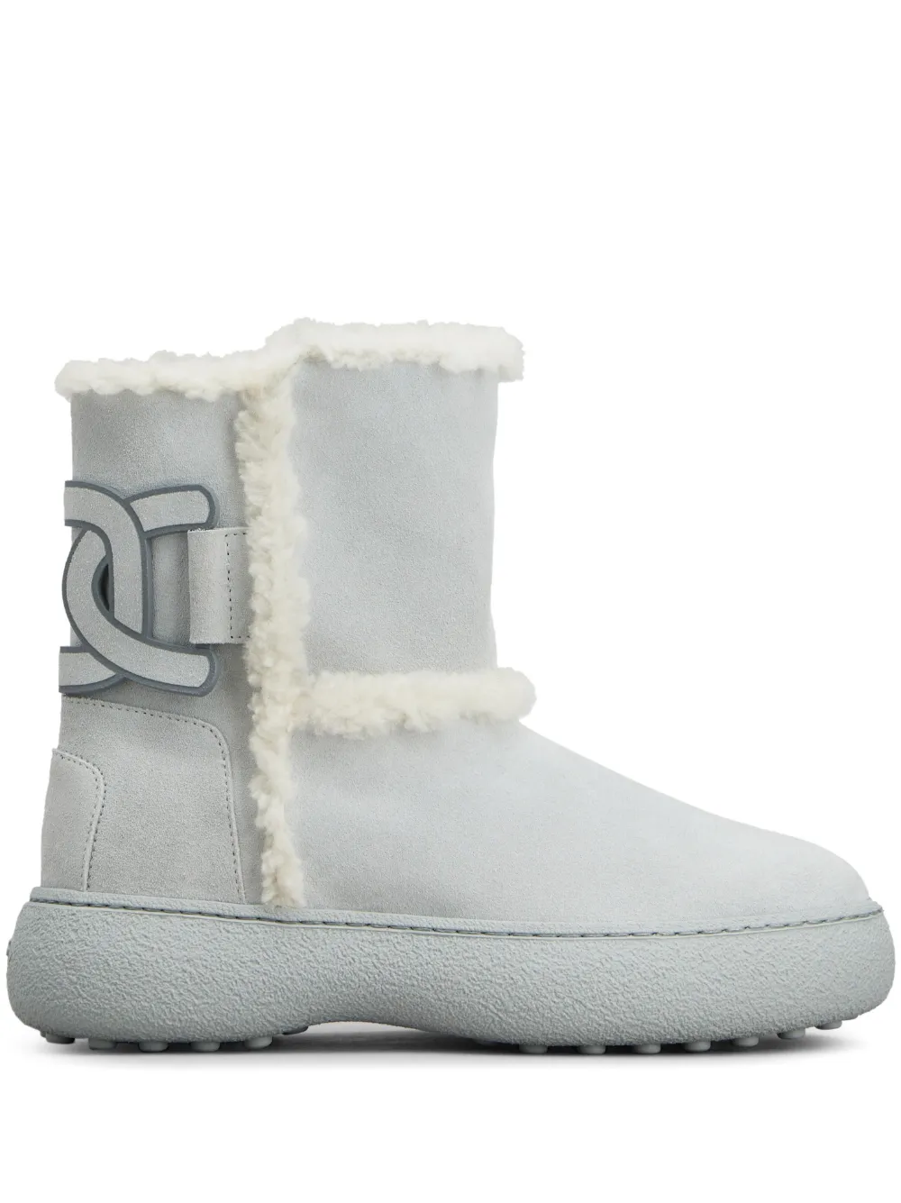 Tod's logo-patch suede boots Blue