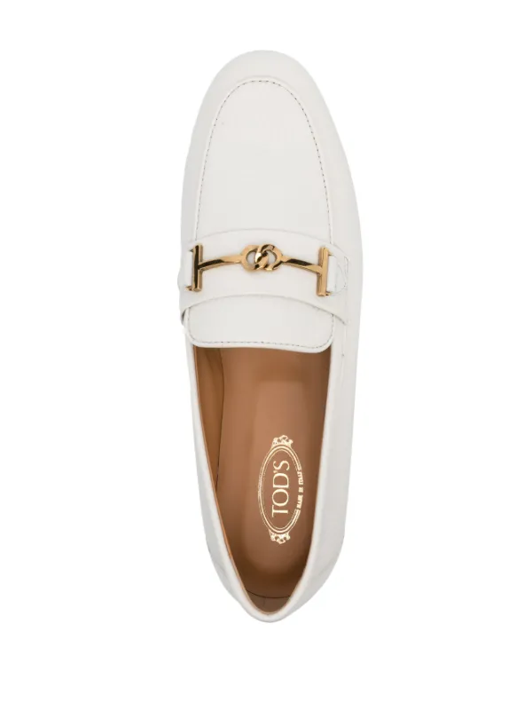TOD'S ホワイトレザー ローファー Tod's レザーローファー | ホワイト | FARFETCH JP