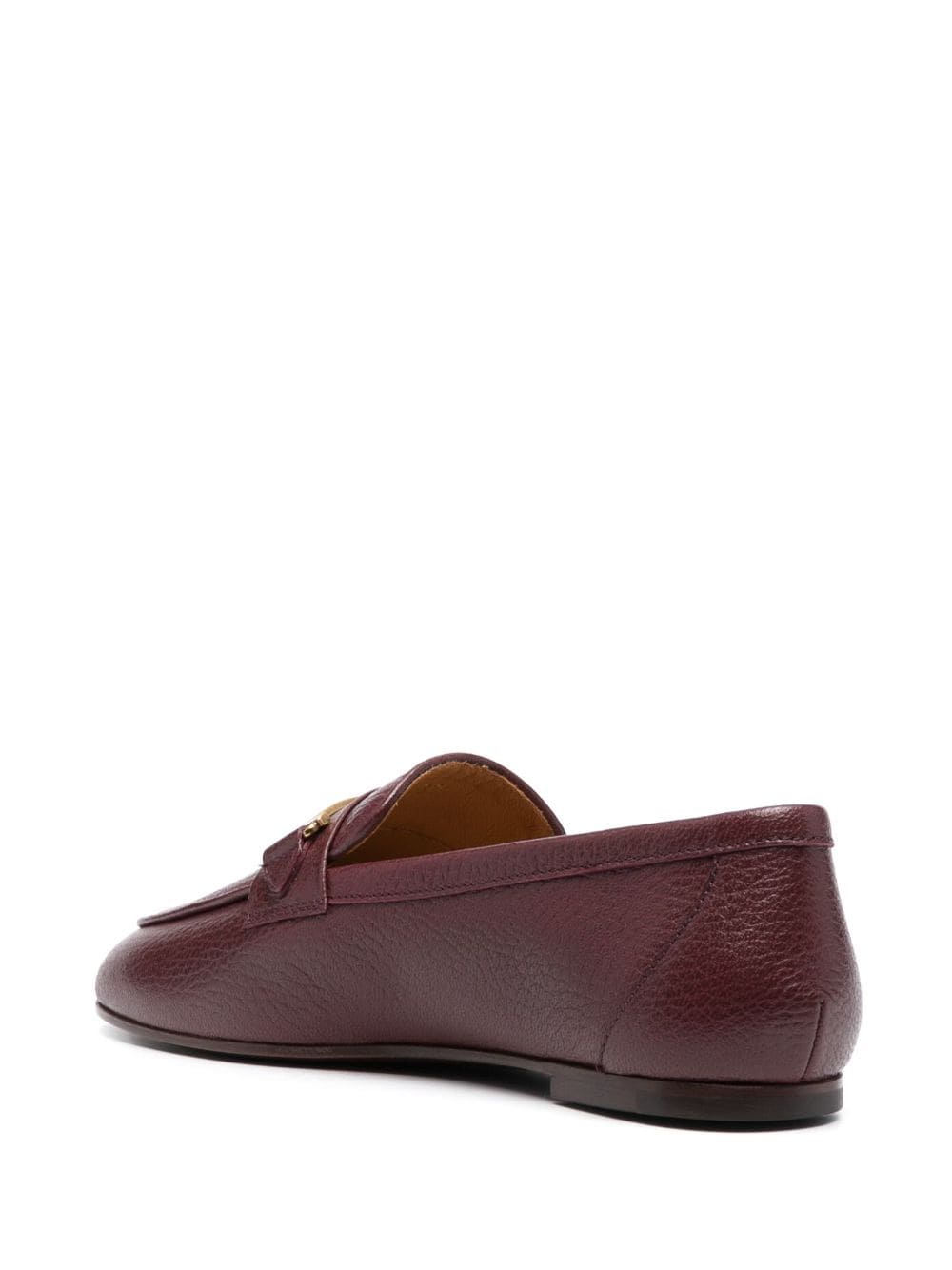 Shop Tod's Logo-detail Leather Loafers In Red