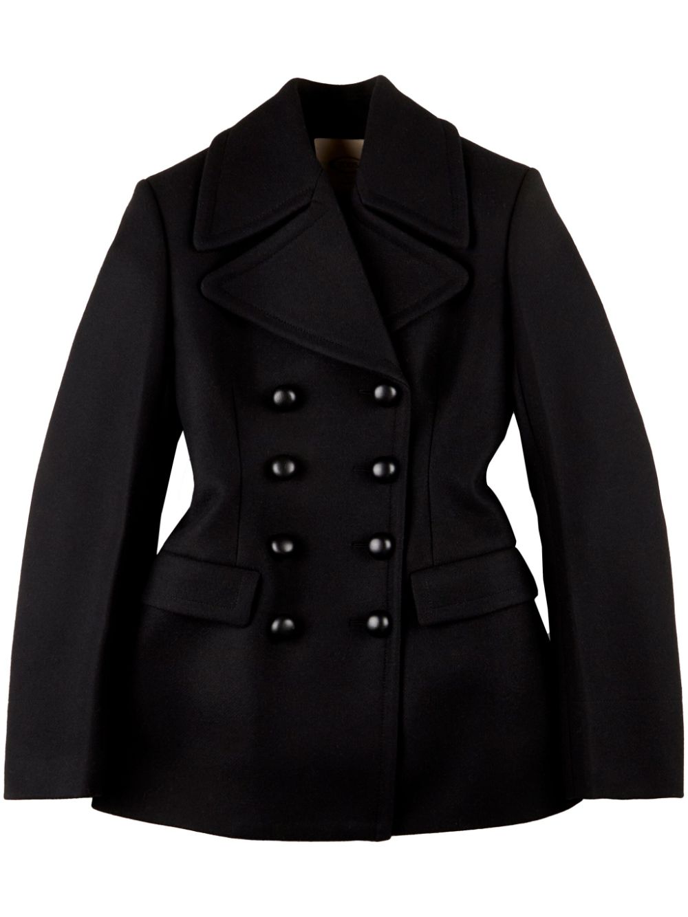 Tod's Double-breasted Wool-blend Peacoat In Black