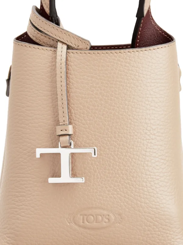 Tod's Mini logo-pendant Leather Bag | Neutrals | FARFETCH