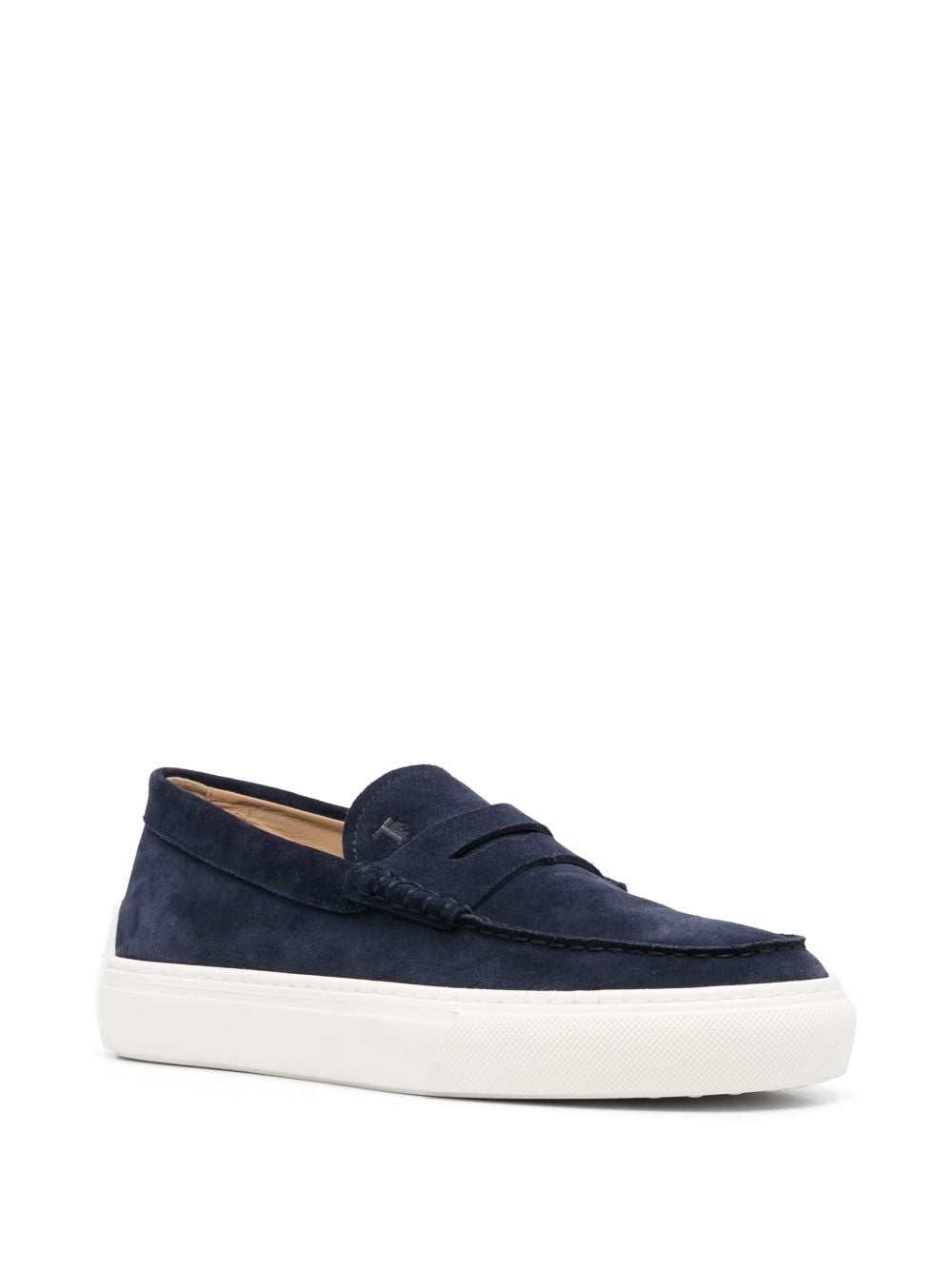 Shop Tod's Gommino Suede Penny Loafers In Blue