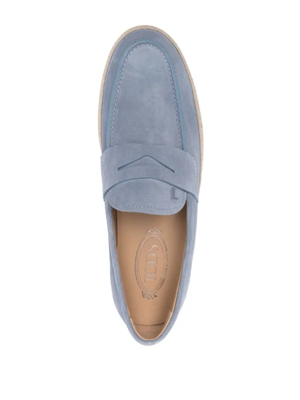 Tod's スエード ペニーローファー | ブルー | FARFETCH JP