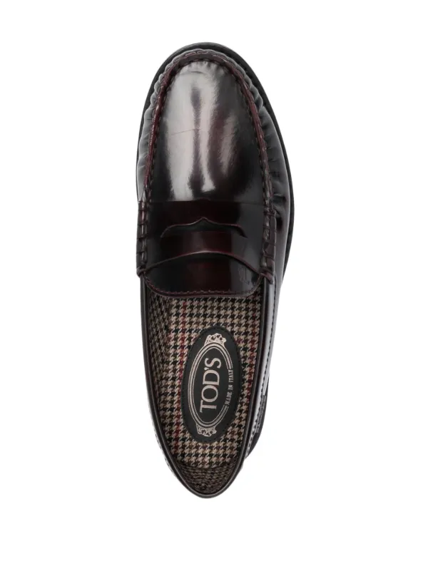 Tod's レザーペニーローファー | レッド | FARFETCH JP