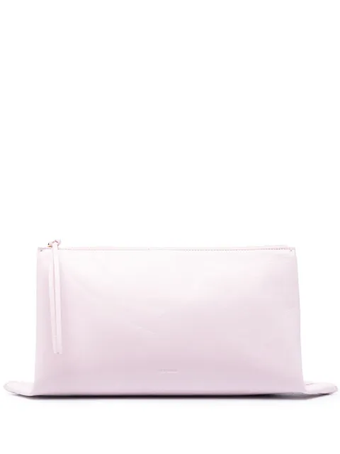 Jil Sander logo-embossed clutch bag