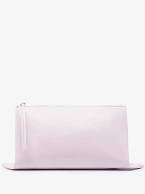 Jil Sander logo-embossed clutch bag