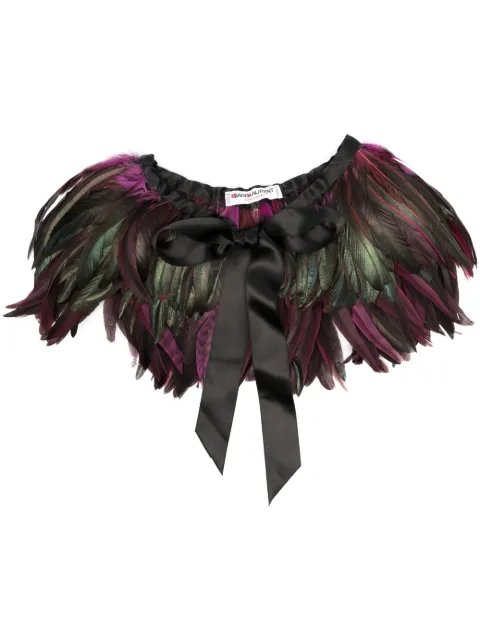 Saint Laurent Pre-Owned 1970s tie-front feather collar