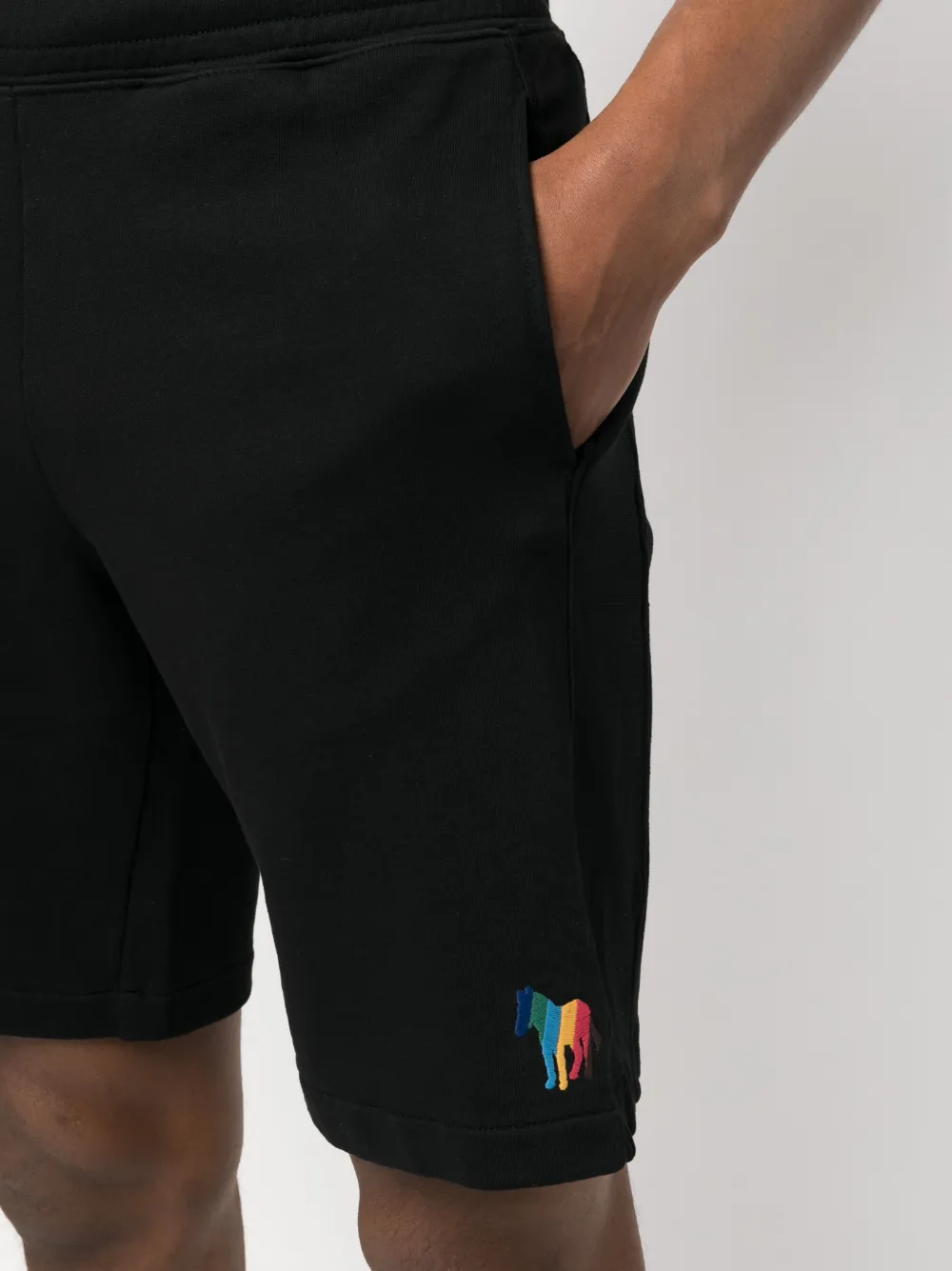 Shop Paul Smith Embroidered-logo Bermuda Shorts In Schwarz