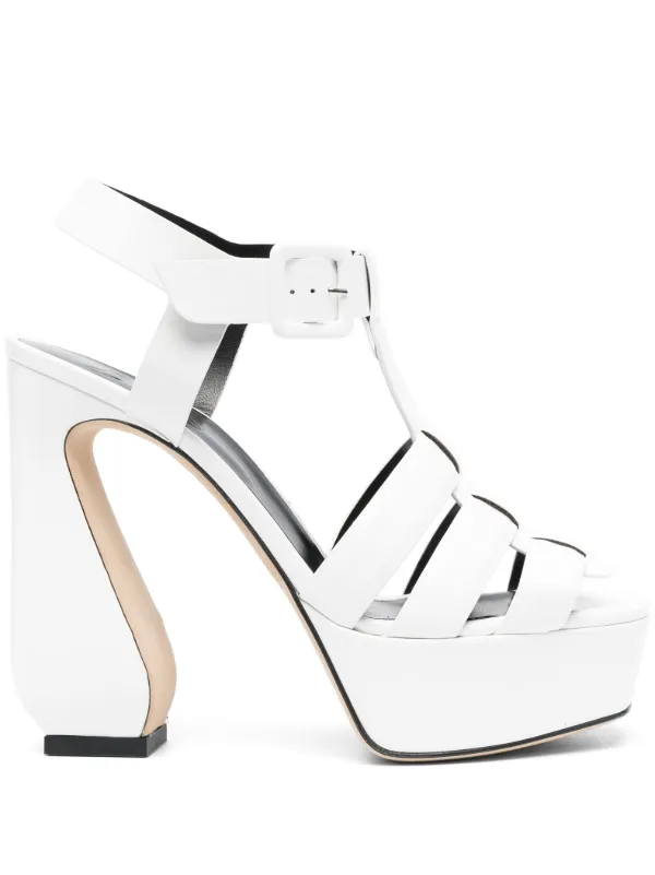 sergio rossi ホワイト ストラップサンダル　36.5 Sergio Rossi レザーサンダル | ホワイト | FARFETCH JP