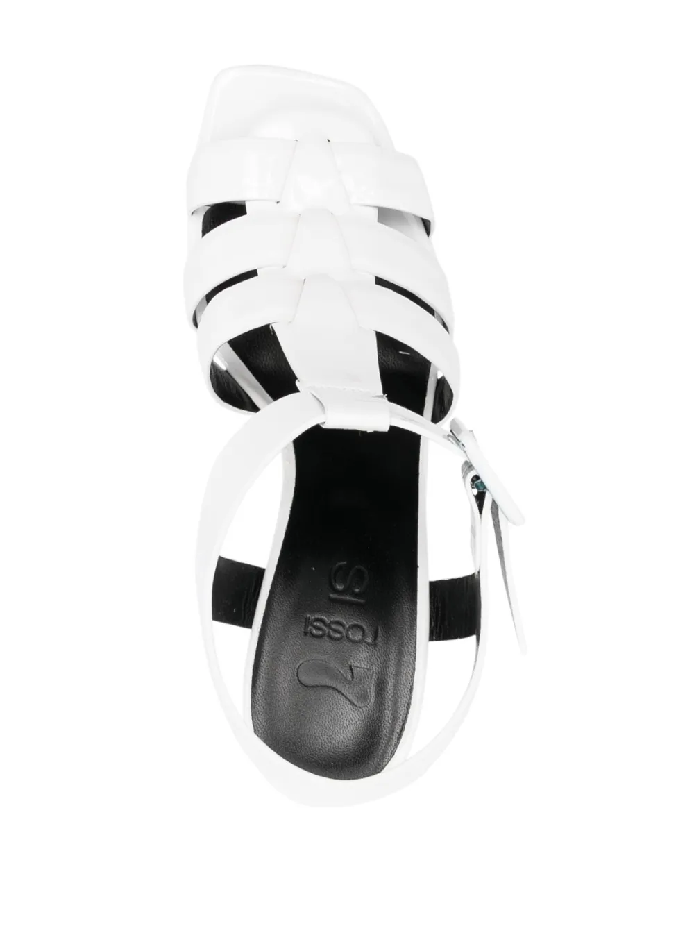 Sergio Rossi 130mm Leather Sandals In White