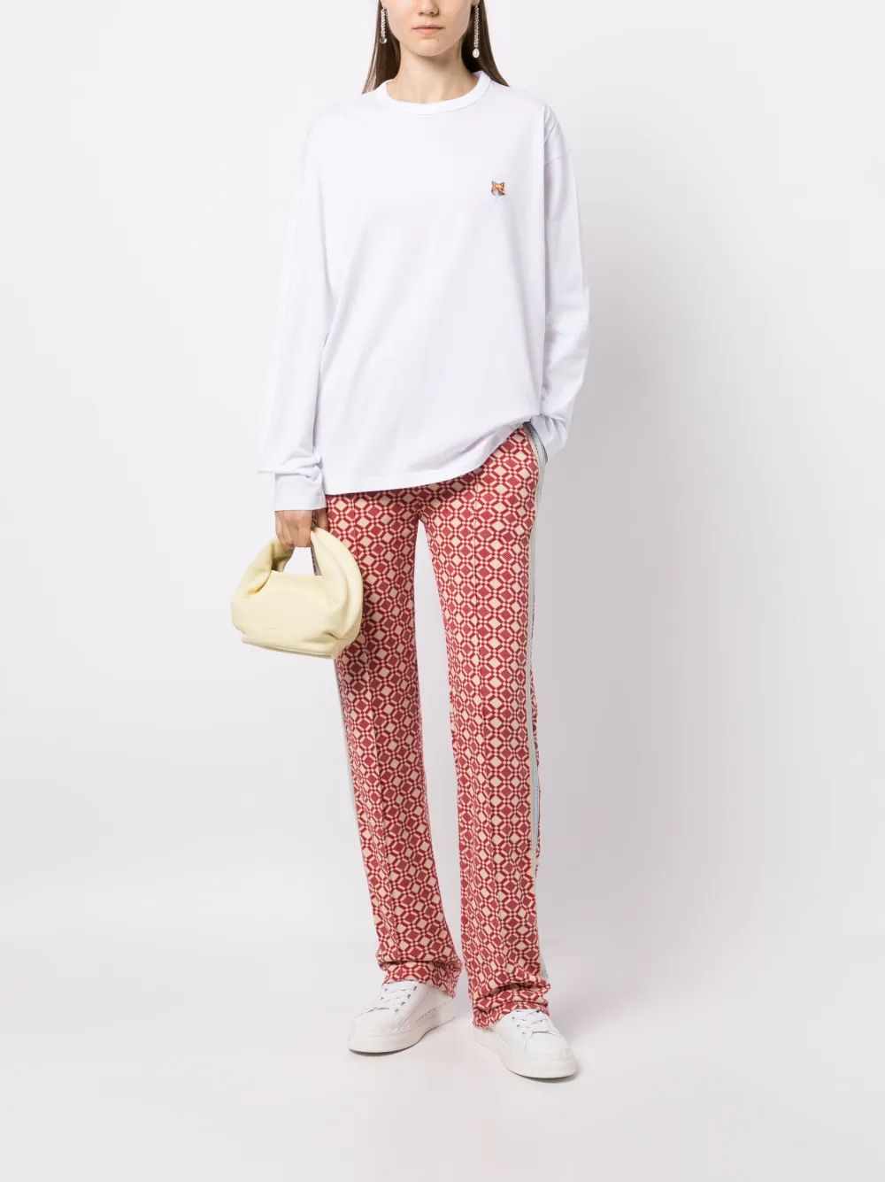 Maison Kitsuné logo-patch cotton sweatshirt - Wit