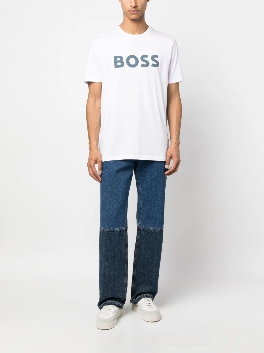 BOSS T-shirt met logoprint - Wit