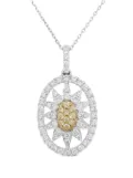 HYT Jewelry 18kt gold and platinum diamond necklace - Silver