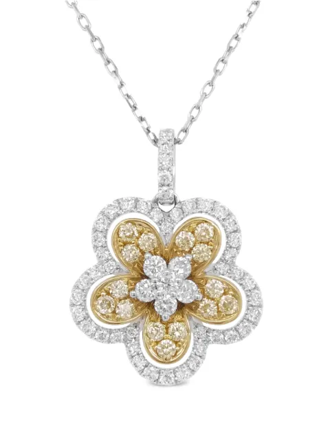 HYT Jewelry قلادة ذهب أصفر عيار 18 وبلاتين مرصعة بألماس