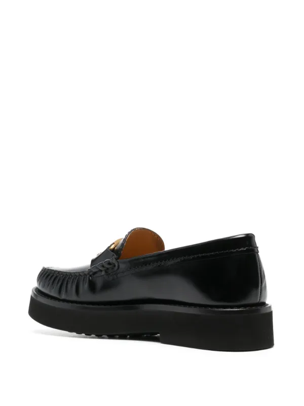 Tod's logo-plaque Leather Loafers | Black | FARFETCH