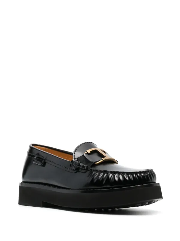 【関税＆送料込み】Tod'S Black Leather Flats Tod's - Black Leather Studded Bow Flat | Mitchell Stores