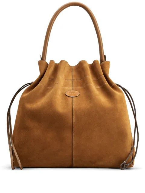 Tod's logo-patch suede bucket bag