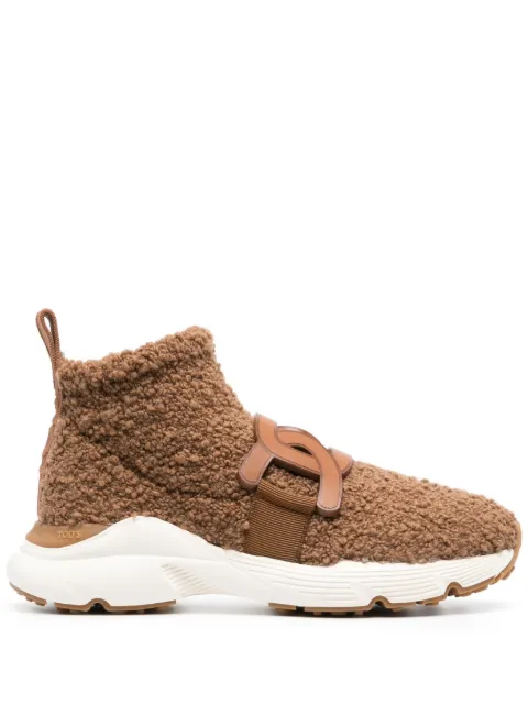 Tod's shearling logo-plaque sneakers