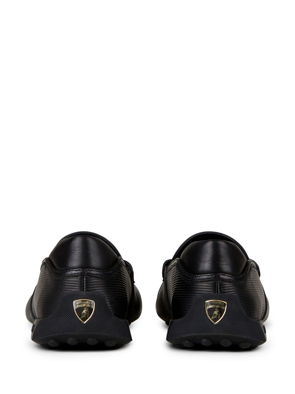 Shop Tod's Automobili Lamborghini Slip-on Leather Driving Shoes In Black