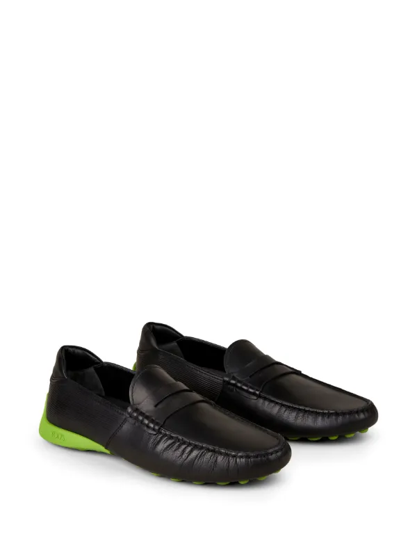 Tod s Automobili Lamborghini slip on Leather Driving Shoes Black FARFETCH AO