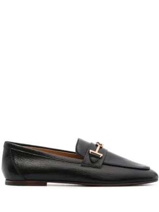 Tod's ロゴプレート レザーローファー | ブラック | FARFETCH JP