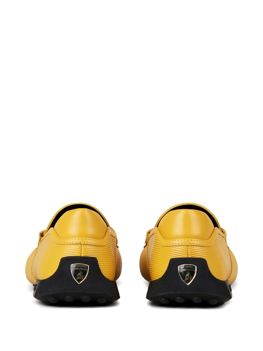 Shop Tod's Automobili Lamborghini Slip-on Leather Driving Shoes In Yellow