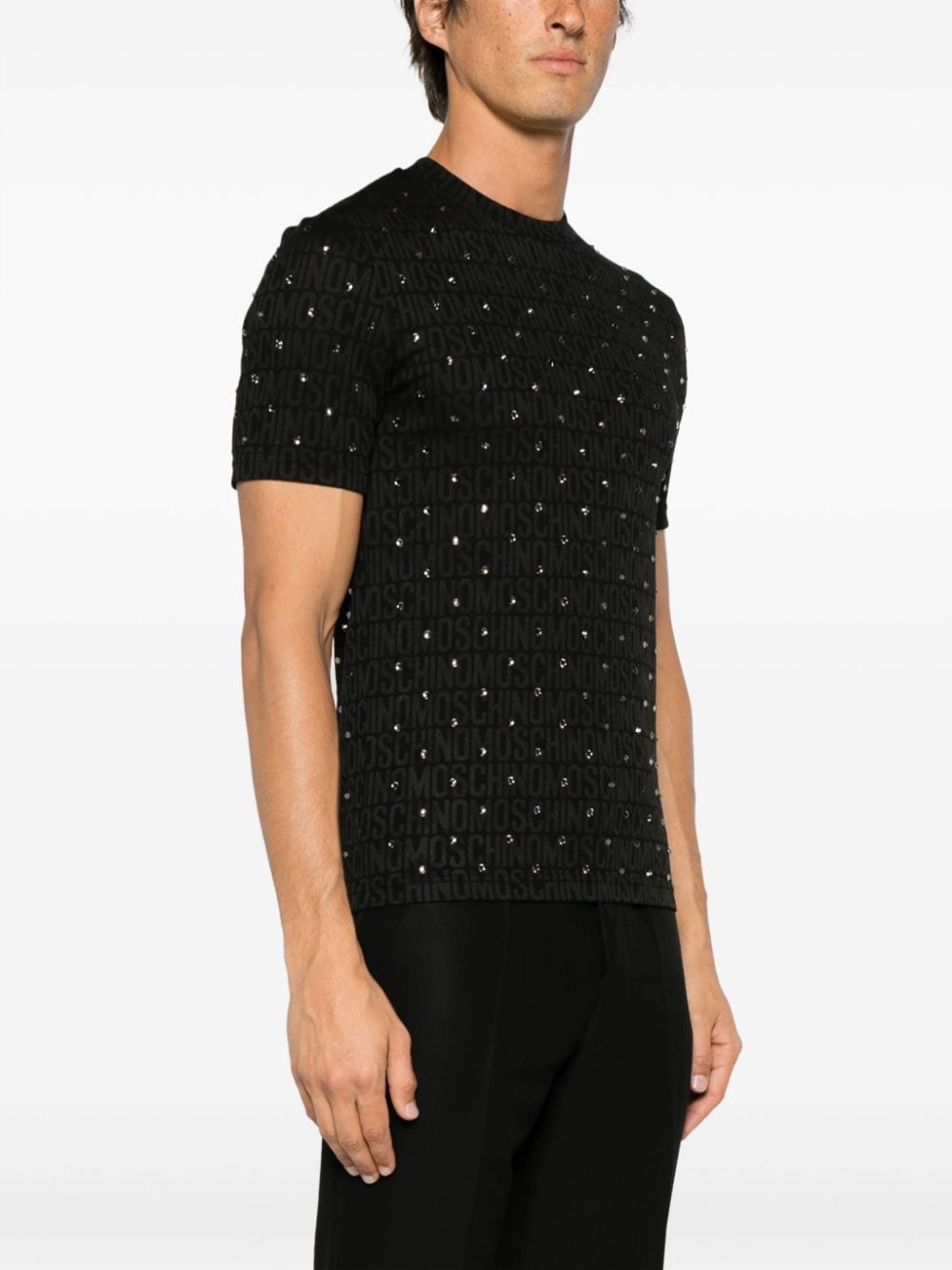 Moschino T-shirt verfraaid met kristallen Zwart