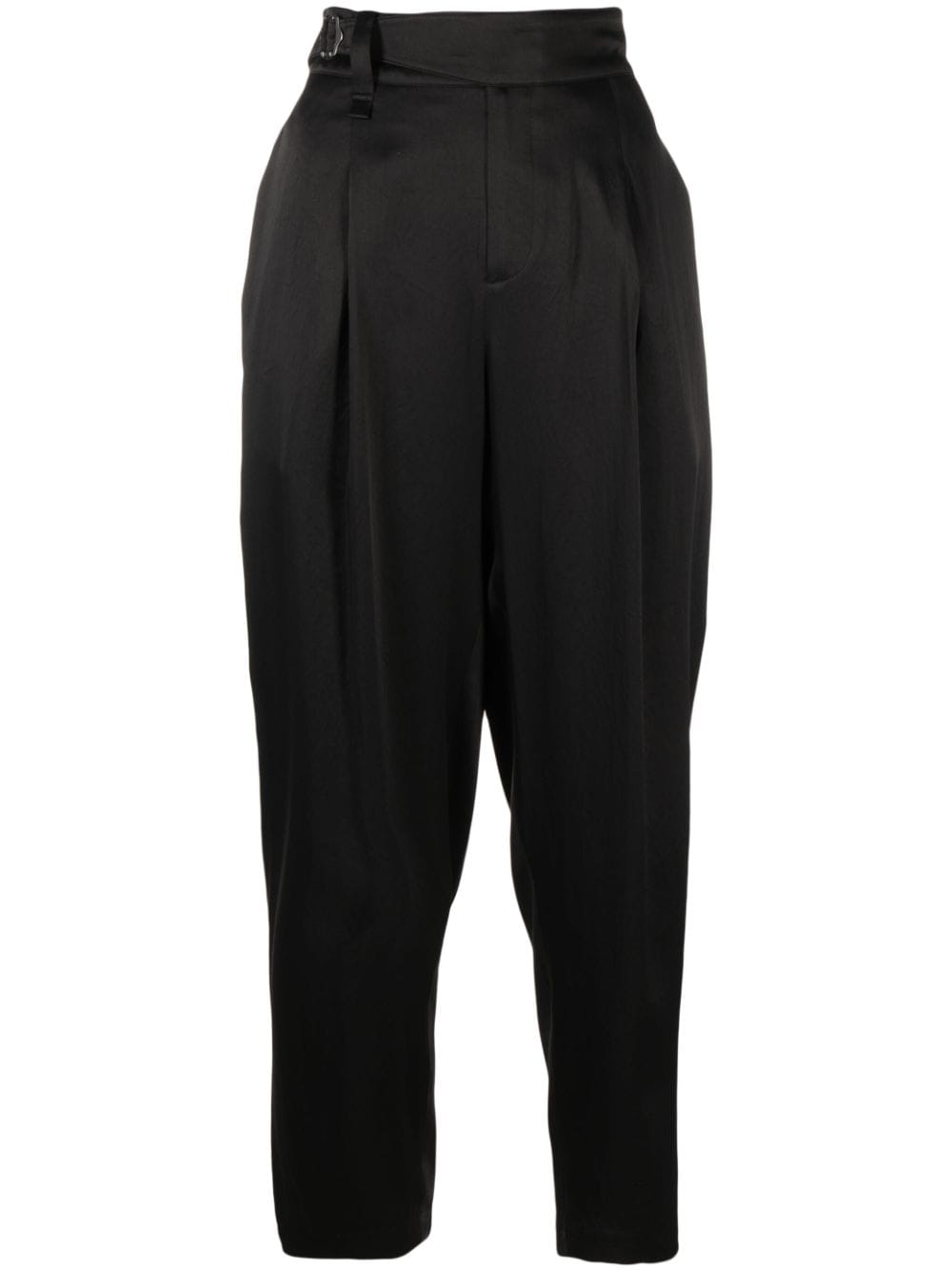 ISSEY MIYAKE PLEAT-DETAIL CROPPED TROUSERS