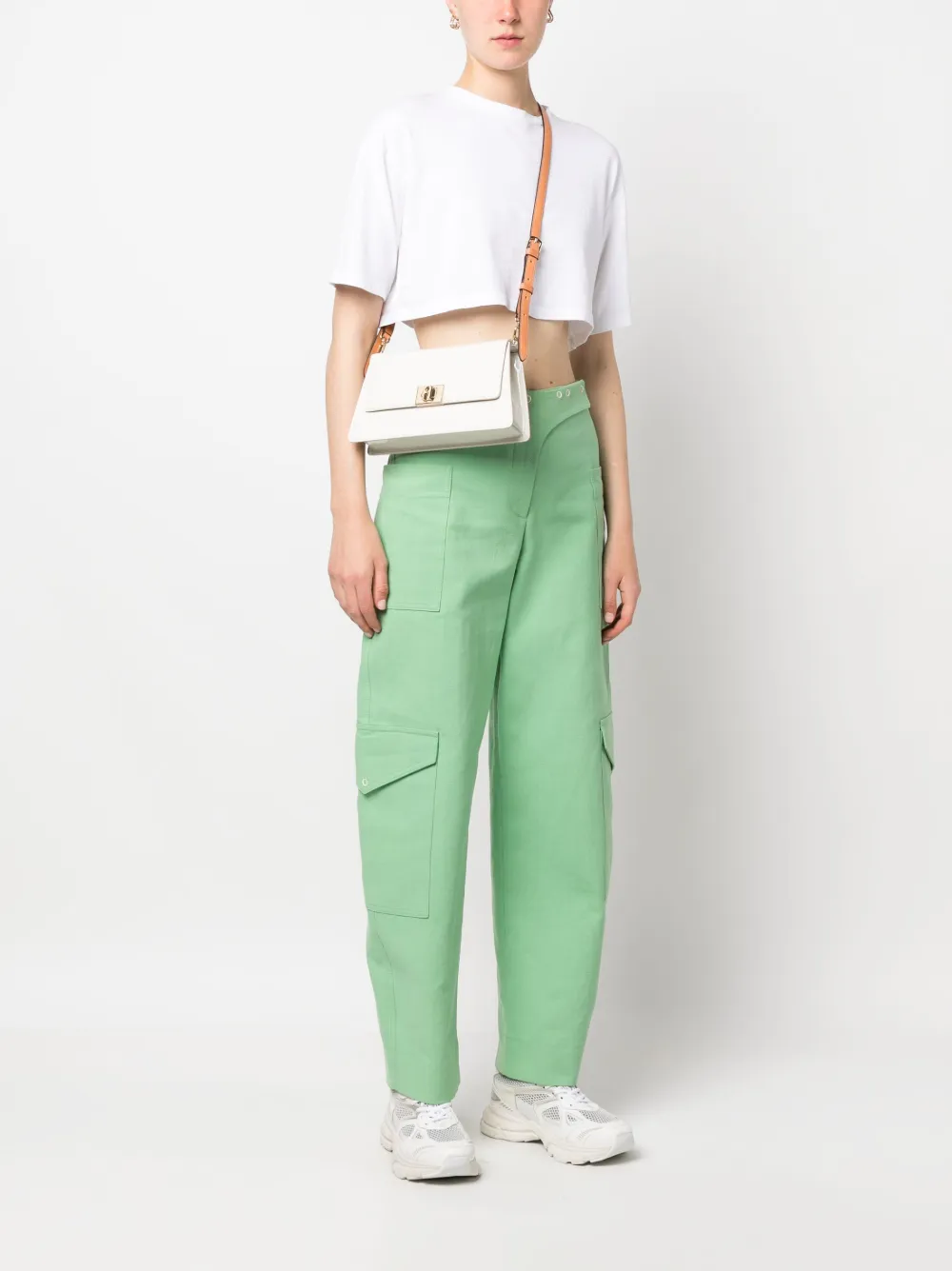 Furla Schoudertas met gespsluiting - Wit