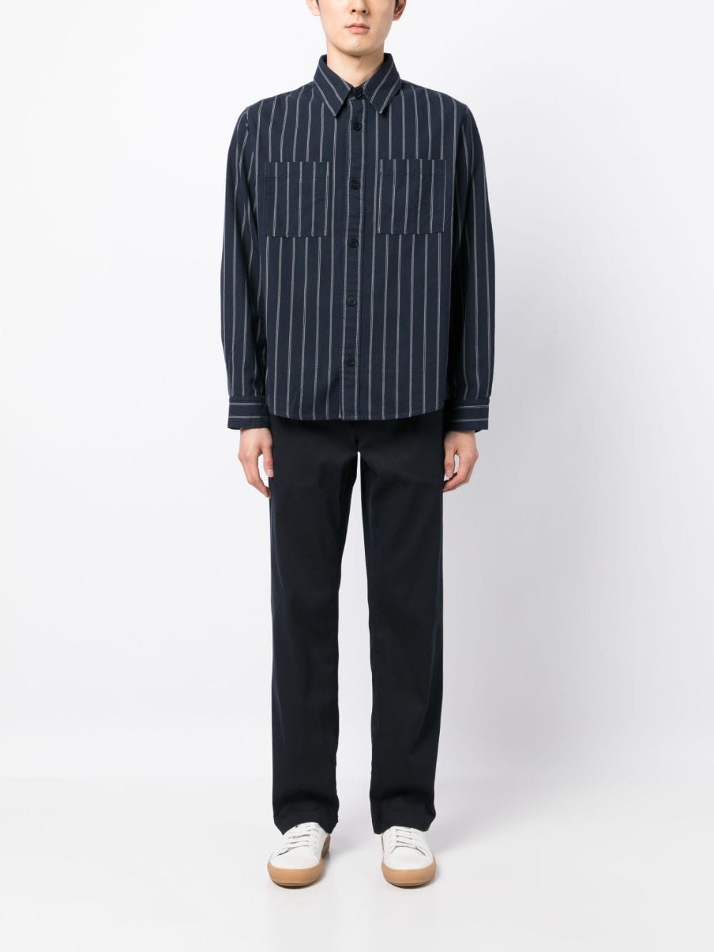 A.P.C. striped cotton shirt - Blauw