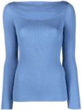 P.A.R.O.S.H. cut-out knitted wool top - Blue