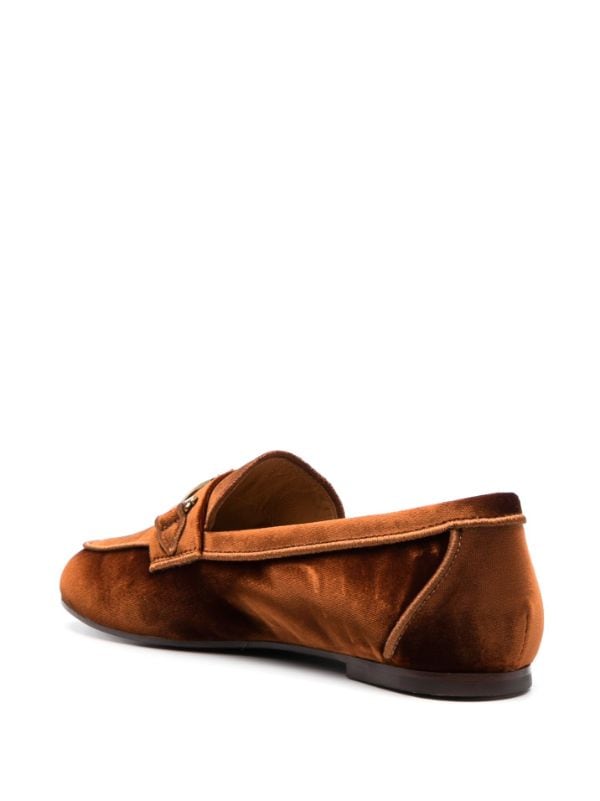 Tods dettaglio frontale loafers discount in velvet and leather