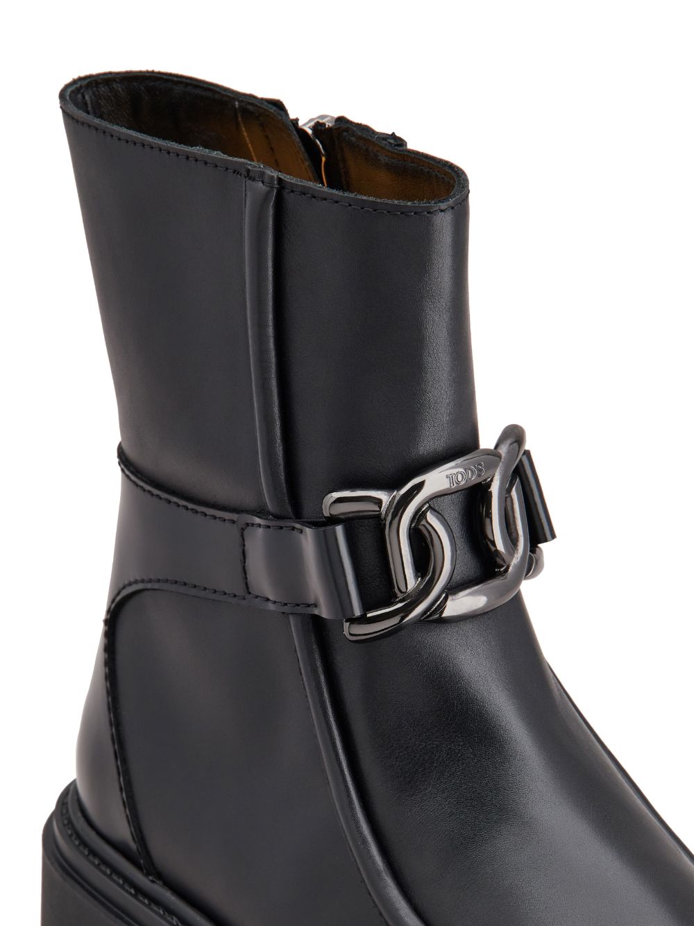 Shop Tod's Logo-engraved Zipped Leather Boots In Black