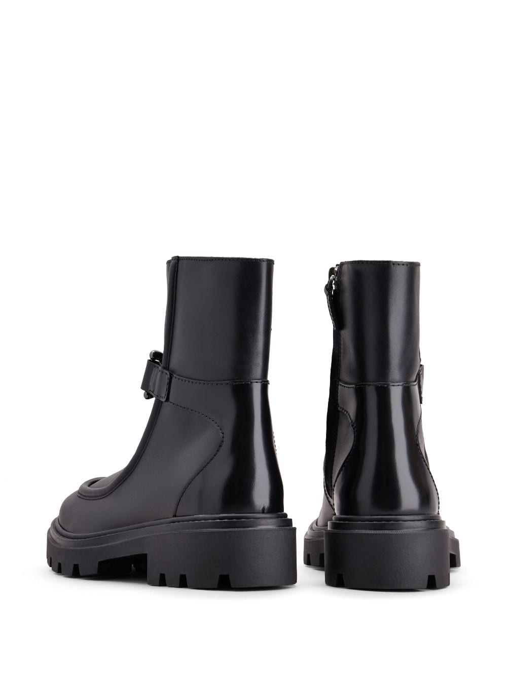 Shop Tod's Logo-engraved Zipped Leather Boots In Black