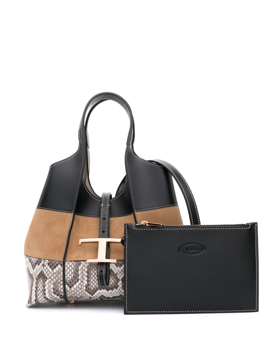 Tod's Timeless snakeskin print tote bag - Brown