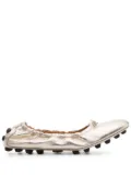 Tod's Bubble Ballerina leather shoes - Gold