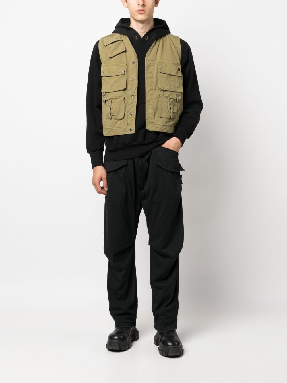 Alpha Industries Bodywarmer met cargozak - Groen