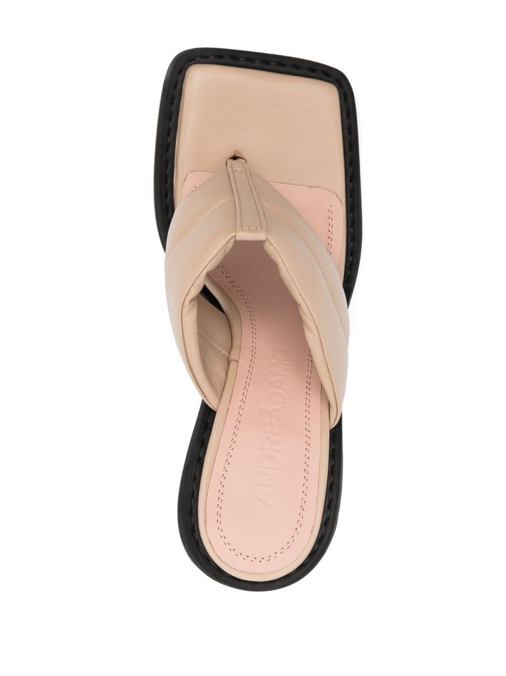 Shop Andreädamo 120mm Leather Mules In Neutrals