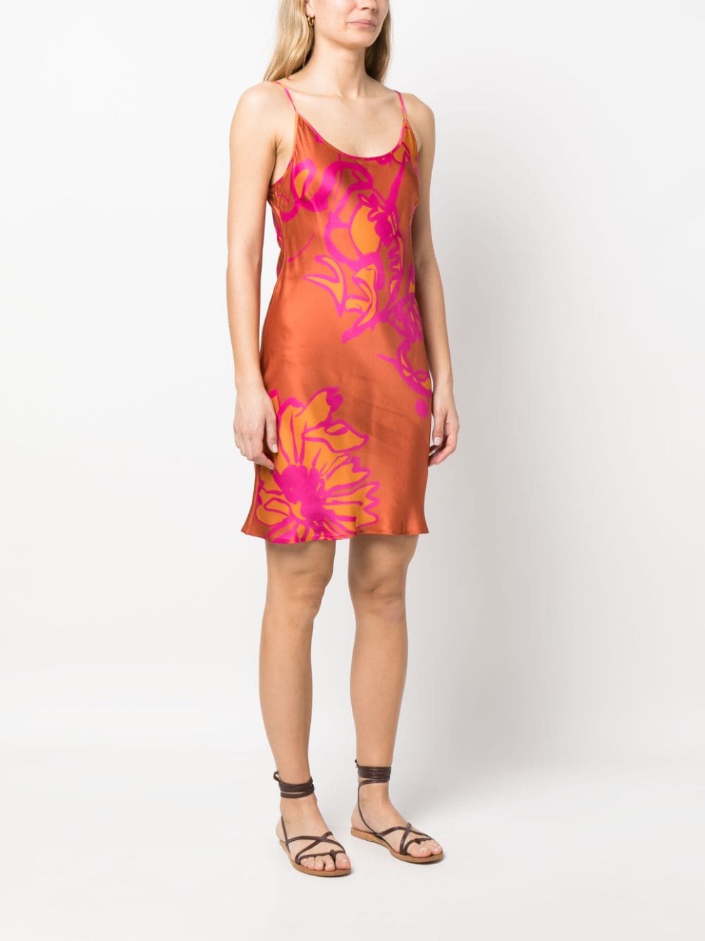 Shop Gianluca Capannolo Floral-print Mini Dress In Orange