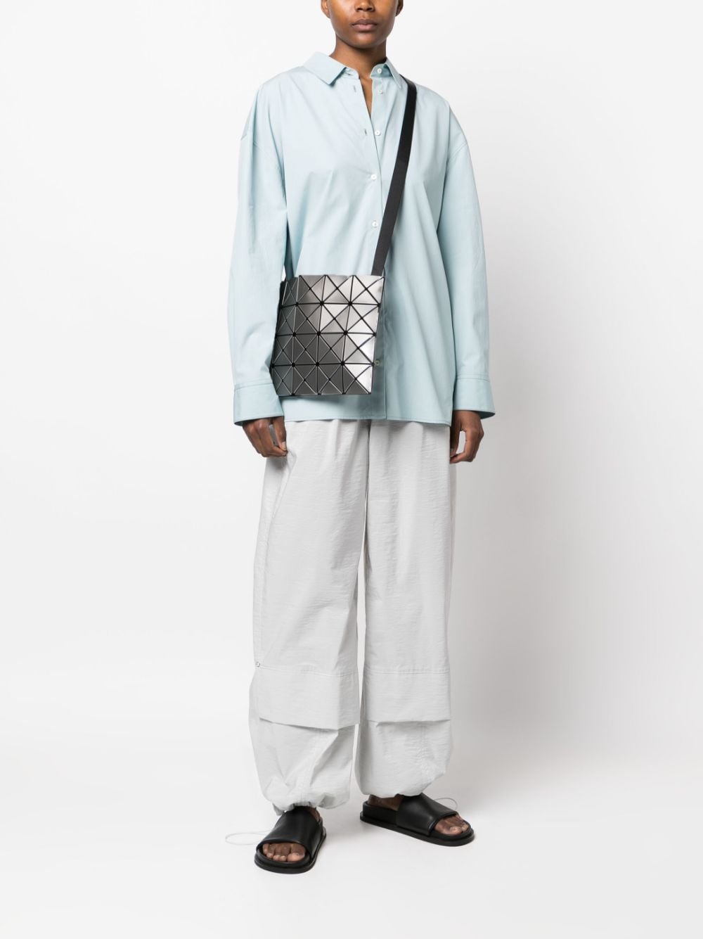 Shop Bao Bao Issey Miyake Lucent Crossbody Bag In Silver
